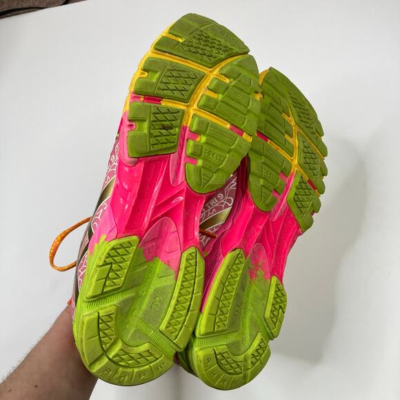 ASICS | Gel Noosa Tri 9 Running Shoe Breast Cancer Pink Yellow Sneaker Womens 12 - Picture 7 of 9